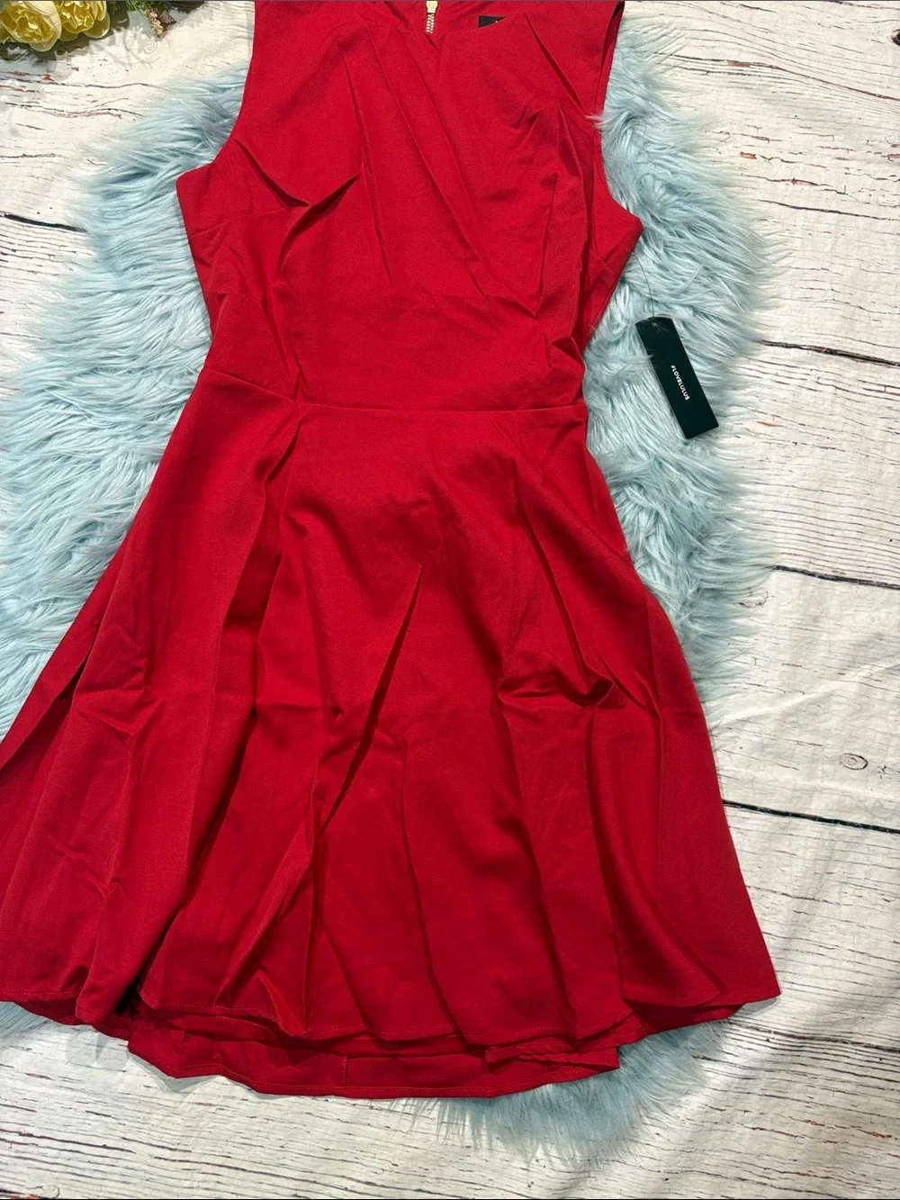NWT Lulus Just Us Red Open Back Mini Skater Dress - Picture 8 of 9